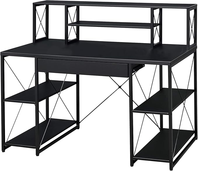 Modern All Purpose Black Finish Writing Work Study Desk Computer Desk for Home Office Living Room
