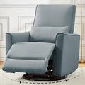 GAOMON Swivel Rocking Recliner Chair Manual Leather Recliner Glider with Lumbar Support &amp Padded Armrest Comfortable Rocker Nursery Single Sofa for Living Room and Bedroom (Gray)