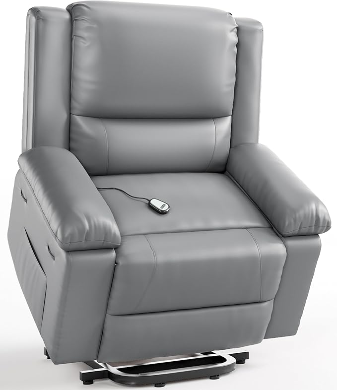 GarveeHome Power Lift Recliner Chair - Heat and Massage Adjustable Back and Legs PU Leather Electric Lift Chair Designed for The Elderly and People with Mobility impaired