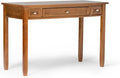 SIMPLIHOME Warm Shaker Desk - 48 Inch Wide Solid Wood Writing Desk in Light Golden Brown Transitional Home Office Computer Table for Workspace or Study with Flip-Down Keyboard Tray and 2 Drawers