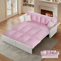 74.8 Queen Pull Out Sofa Bed Luxury Velvet Convertible Sleeper Sofa Couch Futon Comfy Cloud Futon Bed Pull Out CouchesVelvet Loveseat Couch for Living Room (Pink 74.8'')