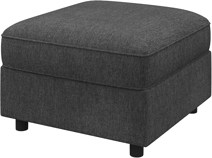 HONBAY Ottoman Module for Modular Sectional Sofa Couth Storage Ottoman Ottoman Bench for Living Room - Snowflake Velvet Grey