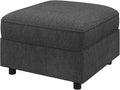 HONBAY Ottoman Module for Modular Sectional Sofa Couth Storage Ottoman Ottoman Bench for Living Room - Snowflake Velvet Grey