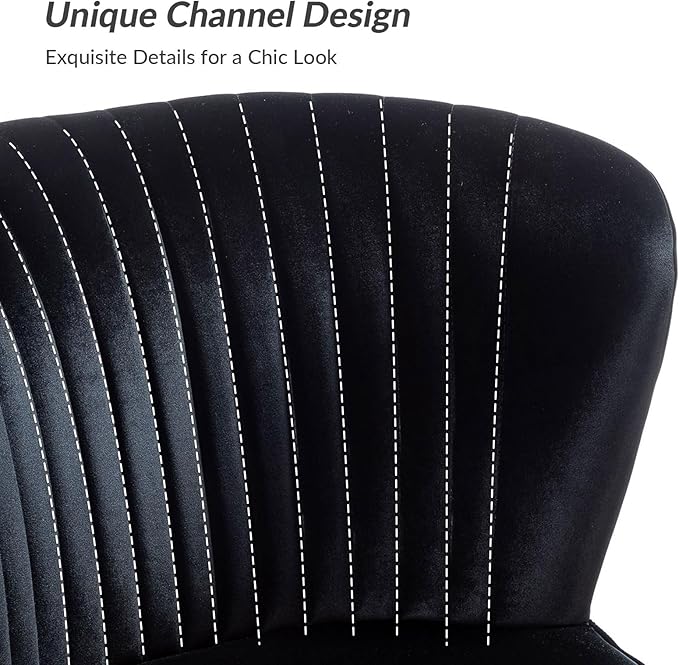 HULALA HOME Velvet Loveseat Sofa with Gold Legs Mid-Century Modern Upholstered Love seat Couch Tufted Small 2-Seat Sofa Armless for Living Room Bedroom Apartment Small Spaces Black