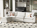 Flamaker Modular Sectional Sofa Couch Fabric Reversible L Shaped Sofa Couch Cloud Couch with Ottoman 3-Seat Sectional Sofa Couches for Living Room Apartment(White)