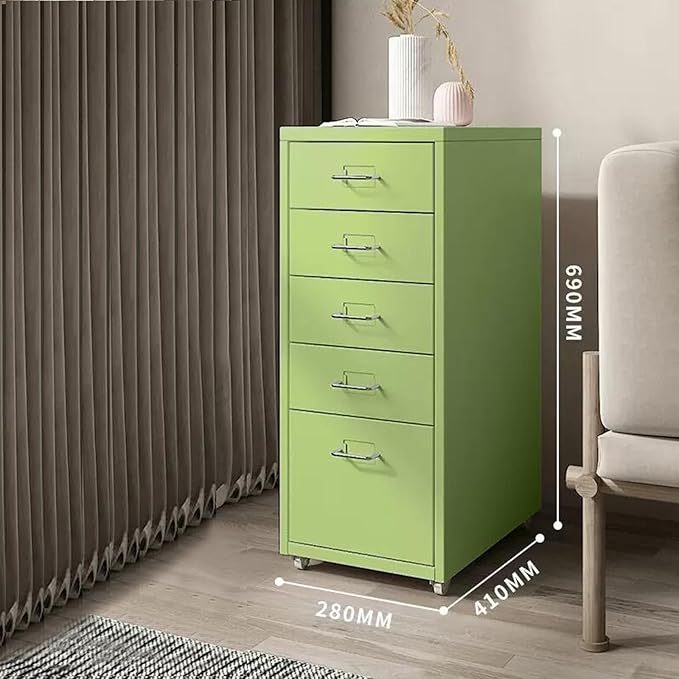 File Cabinet Multilayer Tin Cabinet Household Storage Narrow Storage Cabinet File Cabinet Office Drawer Cabinet (Color : Light Green)
