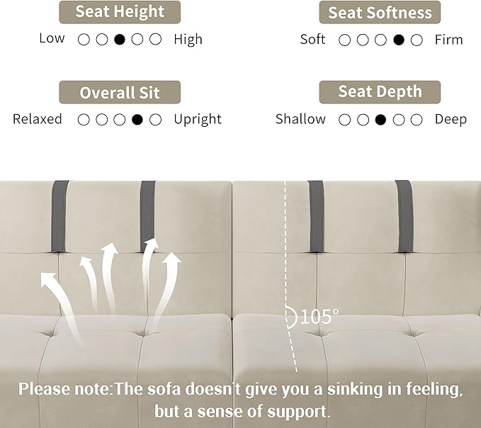 Shintenchi Convertible Sofa Bed Folding Futon Couch with Adjustable Backrest Sleeper Recliner Loveseat Modern Futon Couch Sofa Cama Couches for Living Room(Coffee