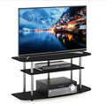 Furinno Frans Turn-N-Tube TV Stand for TV Size up to 43 Inch 3-Tier Black Oak