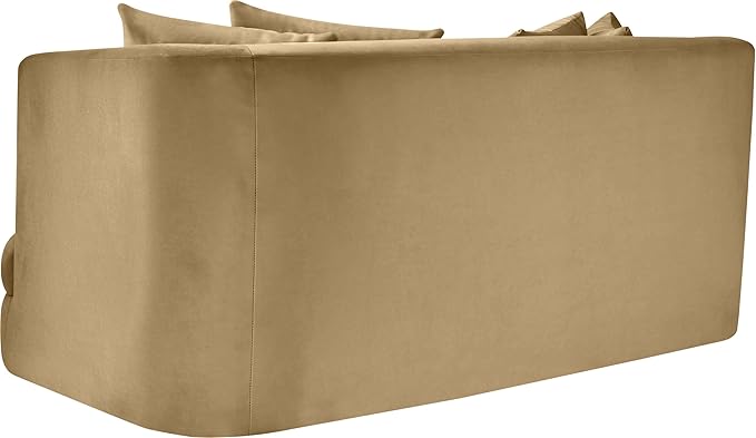 Meridian Furniture 699Camel-L Alder Collection Modern | Contemporary Loveseat with Ultra Luxe Camel 460 GSM Velvet Solid Wood Frame 66 W x 36 D x 30 H Camel