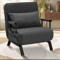 Folding Sofa Bed Sleeper Chair3-in-1 Single Convertible Sofa with Adjustable BackrestLazy Bed Leisure Recliner with PillowTri-fold Upholstered Armchair (Dark Gray Large)