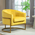 Velvet Modern Accent Armchair - Luxury Gold Frame | Versatile Seating for Living Room Bedroom Office Yellow