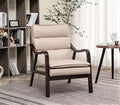 Mid Century Modern Accent Chair for Living Room Bedroom or Office Retro-Styled Armchair with Solid Wood Frame and Plush Cushioning Spotted Microfiber Light Camel
