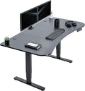 VIVO Electric 63 x 32 in Dual Motor Standing Desk Memory Height Adjustment 2B Series Black Carbon Fiber Top Black Frame DESK-KIT-2B1R