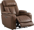Watson &amp Whitely Genuine Leather Electric Recliner Chairs Oversized Super Zero Gravity Recliner Triple-Motor W Adjustable Lumbar Headrest Support &amp Hidden Storage Cafe Brown