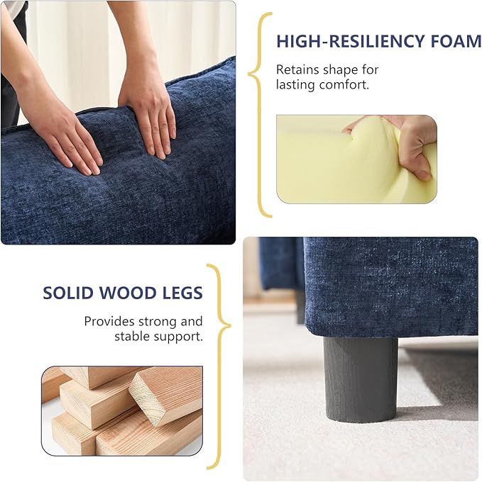 cinkehome Oversized Accent Chair with Ottoman Comfy Upholstered Armchair with Deep Seat Overstuffed Lounge Chair for Living Room Reading Nook