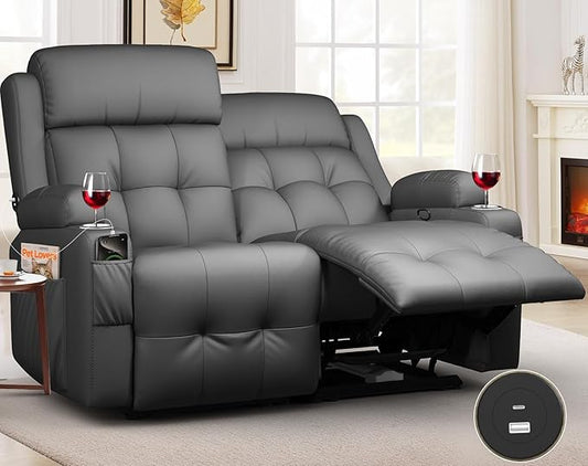 Loveseat Recliner Oversized Reclining Loveseat Pebble Texture Reclining Sofa With USB/Type C &amp Storage &amp Cup Holders Recliner Couch RV Wall Hugger Recliners Loveseat Clearance for Living R