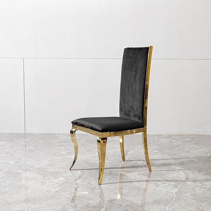 Velvet Dining Chairs with Gorgeous Gold Curved LegsModern Upholstered Dining Room Chairs for TableLiving RoomDining RoomOfficeWhite Luxury Kitchen Chairs