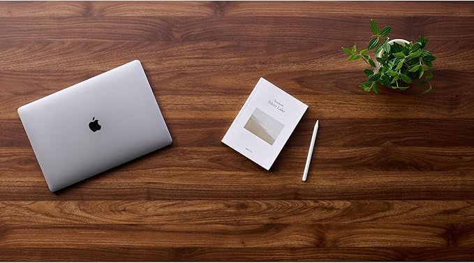 Kaboon Universal Tabletop 45x20 Solid One-Piece Melamine Table Top L-Desk Floating Desk DIY Home and Office Walnut
