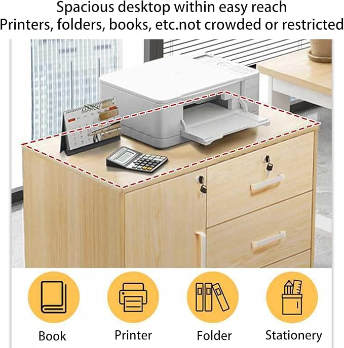 File Cabinet for Home OfficeFile Cabinet with Lock Under Desk File Cabinet Office Vertical Files Cabinet 1 Drawer Metal Filing Cabinet Keep Documents Secure and Neat