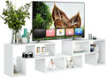 Tangkula 3 Pieces Console TV Stand Free-Combination Entertainment Center for 50 55 60 65 Inch TV Minimalist Modern TV Media Stand DIY Open Storage Bookcase Shelf for Living Room (White)