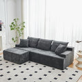 90.6 Sectional Boneless Couches Modern L-Shape Cloud Couch with Chaise Memory Foam Modular Sectional Sofas for Living Room Sofa in A Box No Assembly Required (Gray Left Facing Chaise)