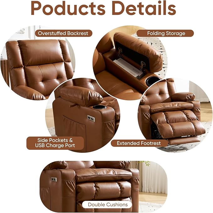 Dual Motor Power Lift Recliner Chair for Elderly with Massage and Heat Oversized Lift Chair with Arm Storage Lay Flat Lift Recliner for Adults Big Tall Infinite PositionLving Room Camel