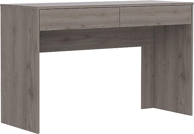 Acre Writing Computer Desk with Two Drawers - Grey - 47.3 Large Work Surface for Home Office - Modern &amp Spacious - Engineered Wood Construction