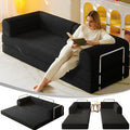 79” Convertible Sofa Bed 35D High-Density Foam&ampCorduroy Fabric Sleeper Couch Bed Fixed-Shape Frame &amp Removable ArmrestsModular Folding Small Loveseat Futo Sectional Funto Couch for Small S
