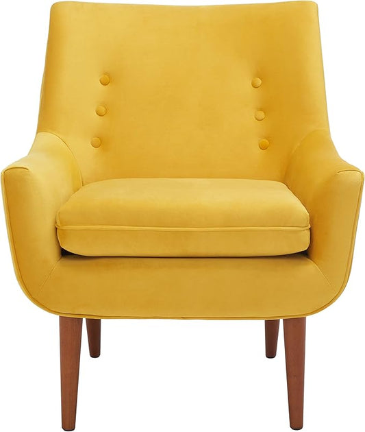 SAFAVIEH Home Collection Amina Mid-Century Modern Gold Velvet Accent Chair
