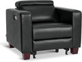 MCombo Zero Wall Recliner Chair Wall Hugger Power Recliner Chair with Adjustable Headrest High Wood Leg USB &amp Type C Dual Charge Ports for Living Room Small Spaces HL128 (Faux Leather Black