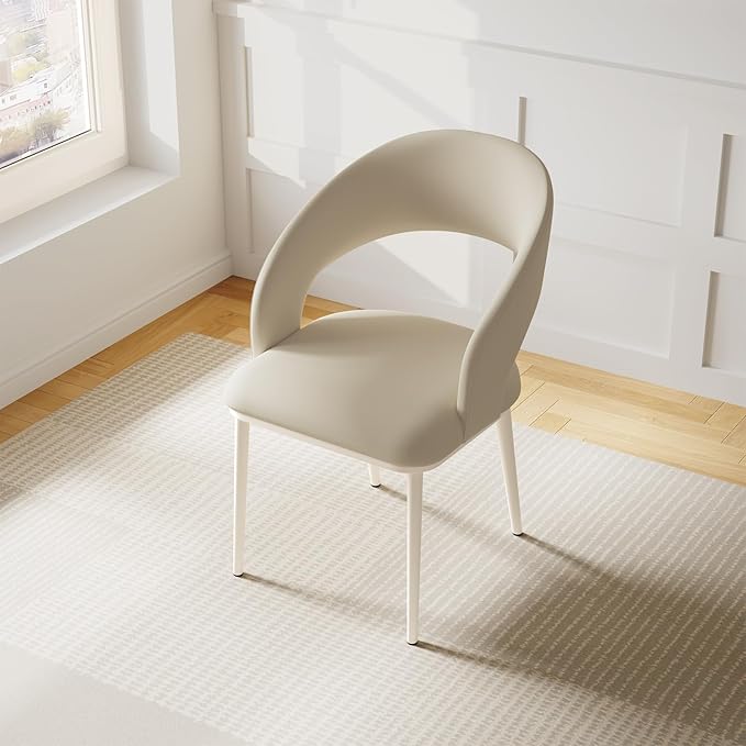 Sofa Chair Set of 2 Modern Desk Chairs Kitchen Dining Chair with Metal Legs for Home Office Bedroom &amp Living Room