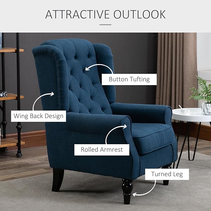 Button-Tufted Accent Chair: Living Room &amp Bedroom Comfort