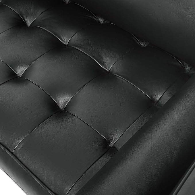 Modway EEI-4633-BLK Valour Leather Sofa Black