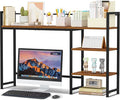 Snughome Desk Shelf 44.9 Large Desktop Organizer Shelf Desk Hutch for Computer Monitor 4 Tier Desk Top Display Rack Wood Desktop Bookshelf Storage Rack for Home Office Dorm