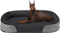 Dwanton Orthopedic Dog Bed for Extra Extra Large Dogs with Gel Memory Foam Waterproof Dog Sofa Washable Pet Bed with Four Sided Bolster Cushion Removable Cover &amp Non-Slip Bottom 48 Dark Gray