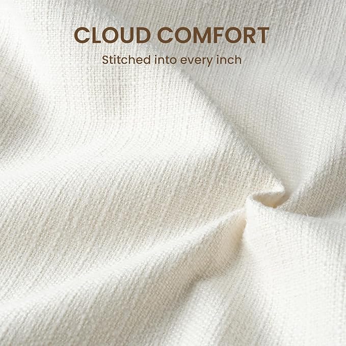 Cloud Couch Sectional Oversized Modular Sofa with 35'' Deep Seat Boneless Couch L-Shape Comfy Sofa Stain-Resistant White Sectional Couches for Living Room Apartment 3 Seater + 1 Ottoman