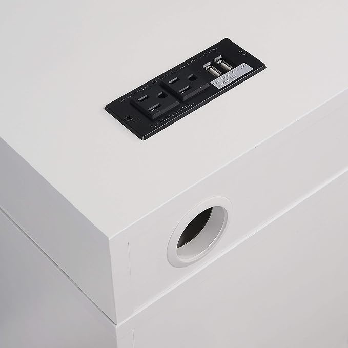 OSP Home Furnishings Ravel Desk with Storage White