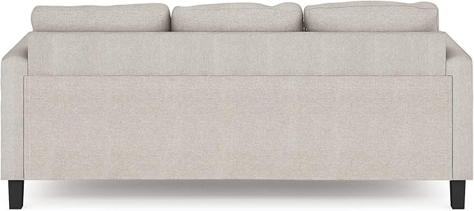 Furinno Bayonne Modern Upholstered 3-Seater Sofa Couch for Living Room Fog