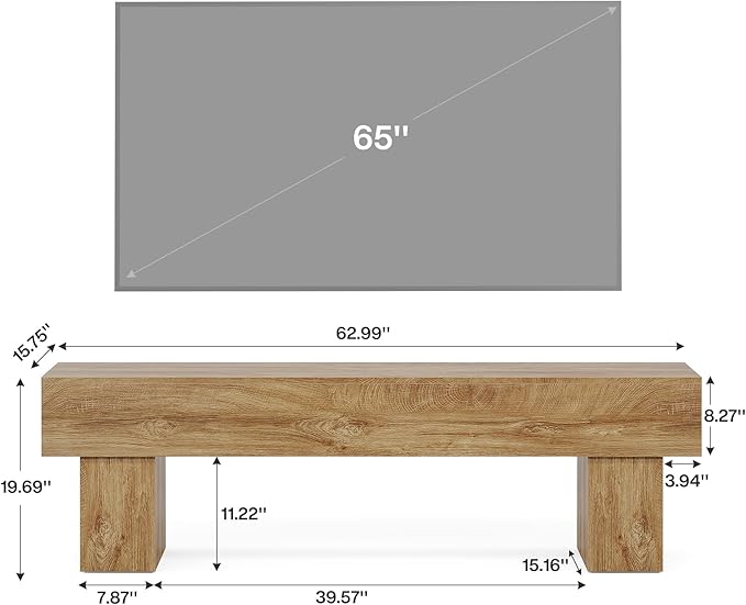 Tribesigns 63 TV Stand Farmhouse Entertainment Center Low TV Console Table for Living Room Long Media Console Television Stands for 55/60/65 Inch TV