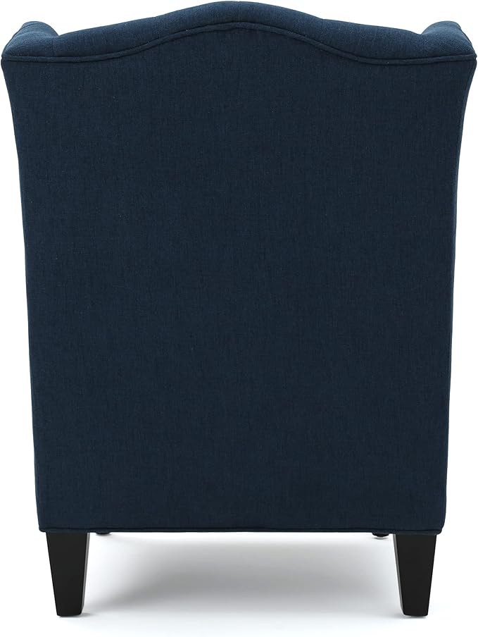 Christopher Knight Home Toddman High-Back Fabric Club Chair Dark Blue 33.75D x 27.25W x 38.5H in