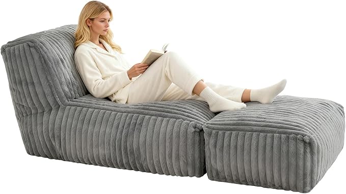 Folding Sofa Bed Convertible Floor Sleeper Chair Comfy Futon Floor Couch 2 in 1 Pull Out Single Boneless Sofa for Living Room Bedroom No Assembly (Corduroy Light GreyB)