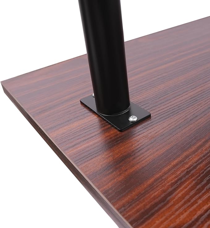 2-Shelf Industrial Wall Mount LadderWall Mount Computer Desk Writing DeskIndustrial Bookcase Desk with ShelvesFloating Desk with Storage Wall Table for Home Office Brown (20Dx30Wx72.7H)