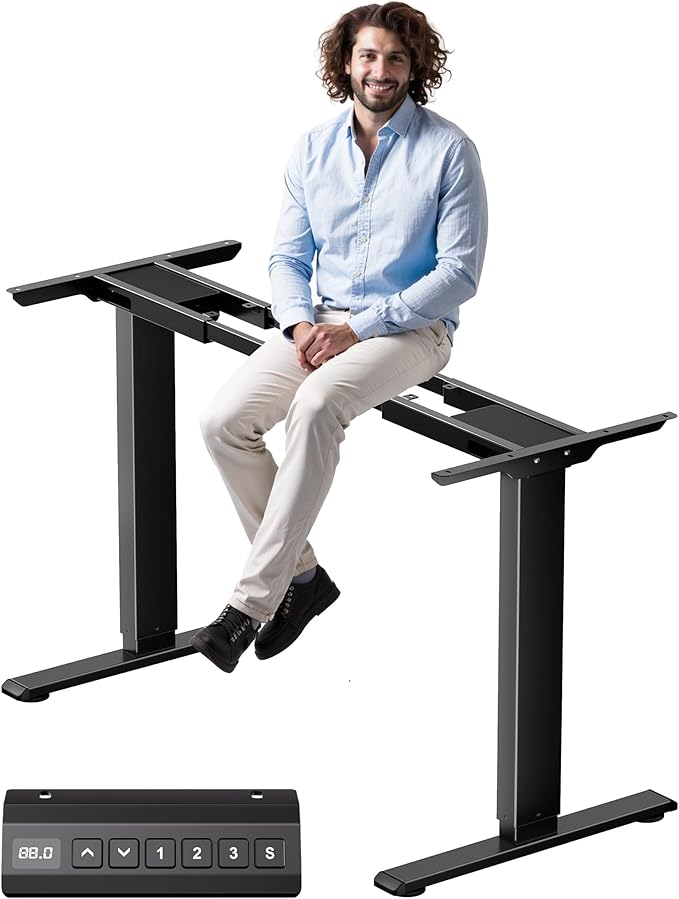 Dual Motor Electric Standing Desk Frame WorkstationMemory Controller Height Adjustment330 lbs CapacityComputer Desk for Home and OfficeBlack Frame Only