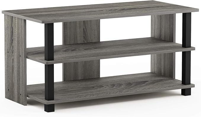 Furinno Sully 3-Tier Stand for TV up to 40 French Oak Grey/Black