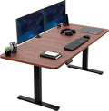 VIVO Electric 60 x 30 in Standing Desk Memory Height Adjustment 1B Series Holds 220 lbs Dark Walnut Top Black Frame DESK-KIT-1B6D-30