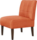 Accent Chair for Living Room Modern Comfy Chair with Solid Wood Frame Small Cozy Chair for Bedroom Office Reading Corner (Orange-2)