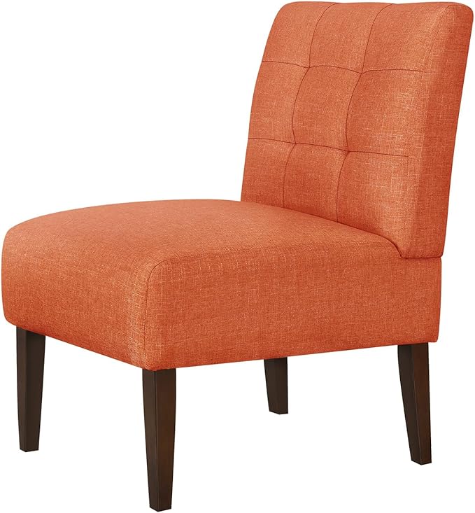 Accent Chair for Living Room Modern Comfy Chair with Solid Wood Frame Small Cozy Chair for Bedroom Office Reading Corner (Orange-2)