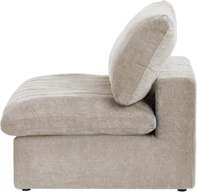 Cloud Modular Sectional Sofa Armless Chair Customizable Modular Sectional Sofa for Living Room Office Apartment Khaki