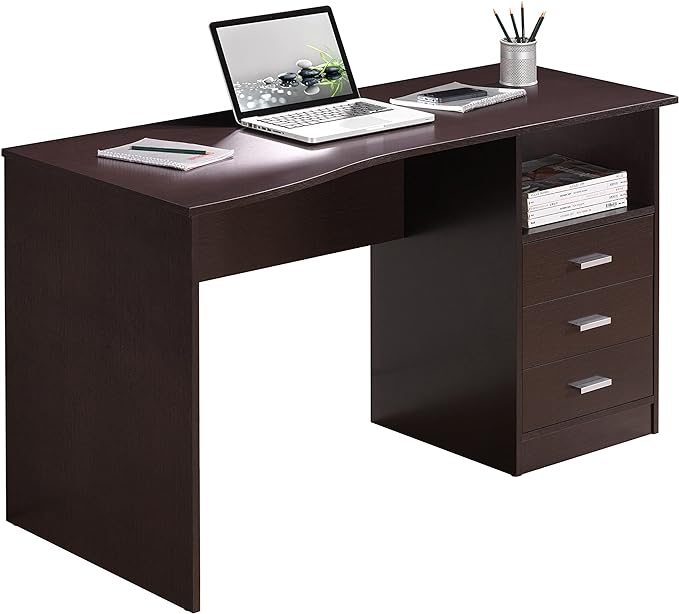 Techni Mobili Classic Computer Desk with Multiple Drawers 29.5 x 23.6 x 51.2 Wenge