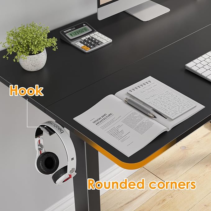 Electric Standing Desk 48 x 24 Inches Height Adjustable Sit Stand Up Desk Home Office Computer Desk Ergonomic Rising Computer Table for Work Home Office (Black)